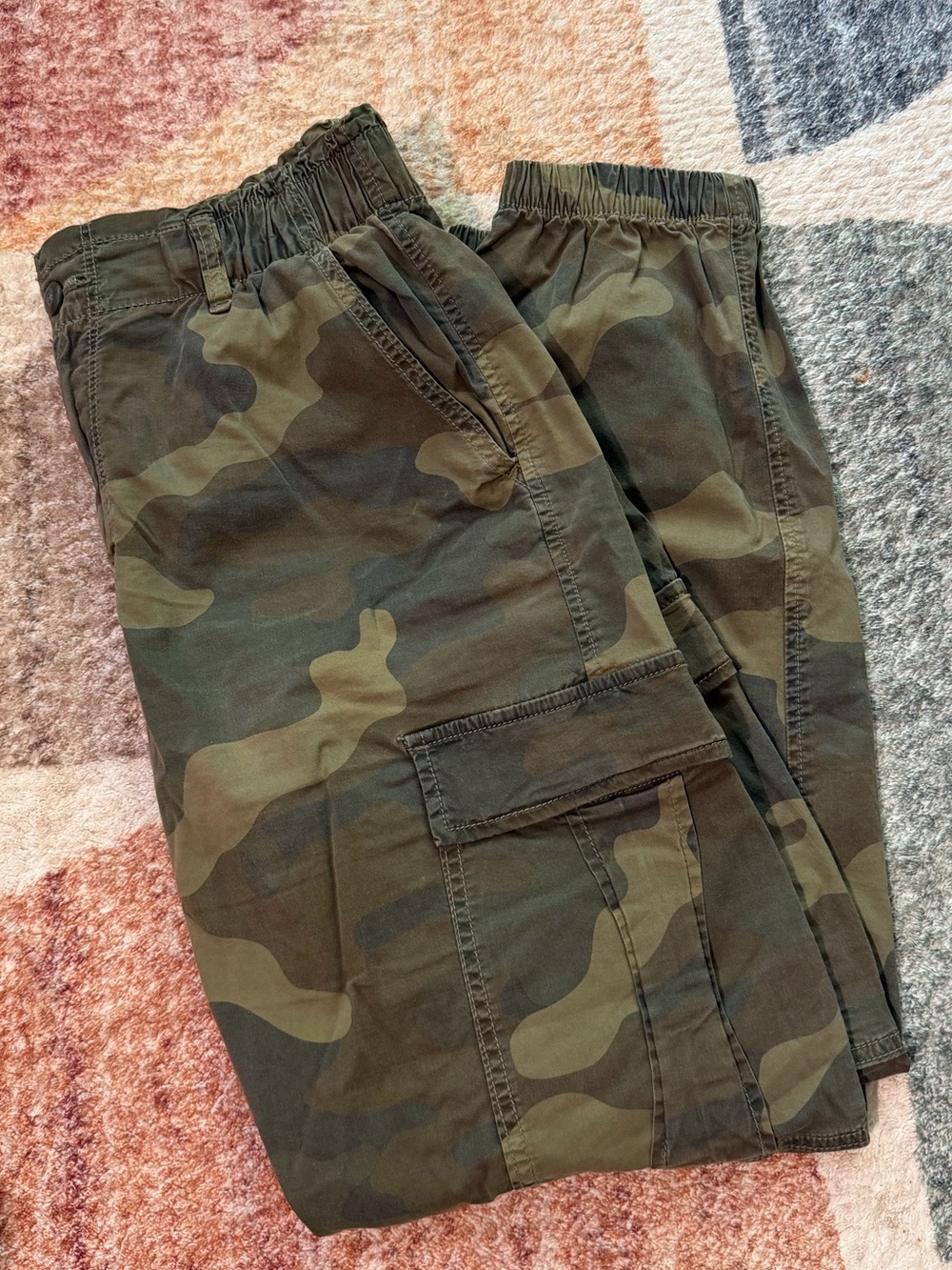 American Eagle Outfitters Olive Green Elastic Waist Cargo Pants